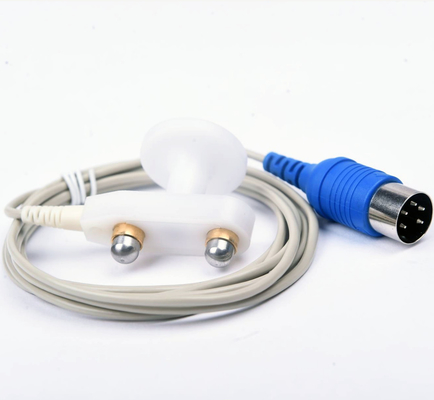 White HandHeld Adult Fixed Stimulating Electrode With Standard 5 Pin DIN