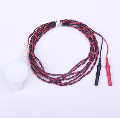 White Twist HandHeld Fixed Stimulating Electrode With Standard 1 Pin DIN