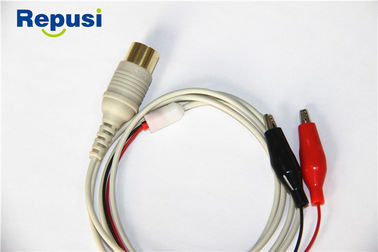 Shielded Alligator Clip Recording Cable For Adhesive Tab Electrodes Wire Length 1.2m