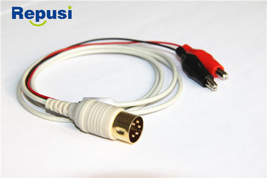 Shielded Alligator Clip Recording Cable For Adhesive Tab Electrodes Wire Length 1.2m