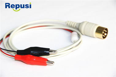 Shielded Alligator Clip Recording Cable For Adhesive Tab Electrodes Wire Length 1.2m