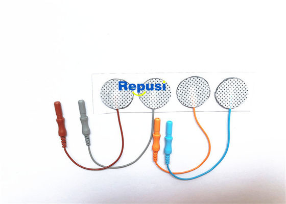 4 DISCS Ag AgCl Sensor EMG Disposable Surface Electrodes With 10cm Wire